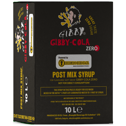 Gibby voordelig  cola zero postmix 10 liter