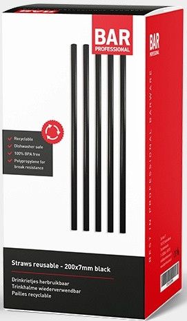 Bar Professional Herbruikbare rietjes 200 x 7mm