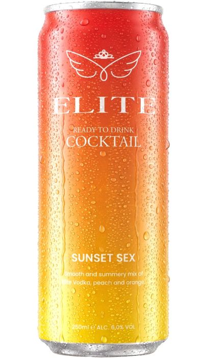 Elite Vodka Cocktails Sunset Sex. blik Tray 12x25cl