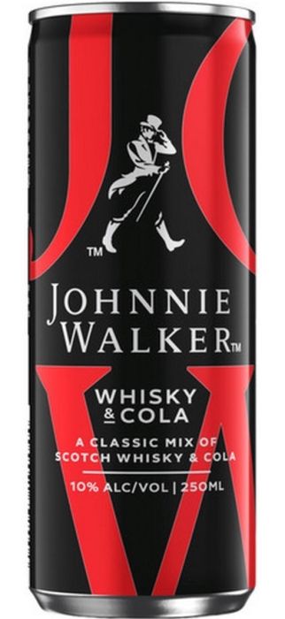 Johnnie Walker Whisky & Cola mix blikken 12x250ml