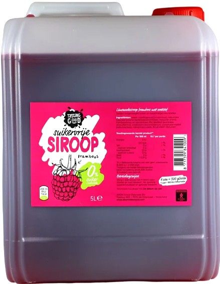 Suikervrij Limonadesiroop Framboos 5 Liter