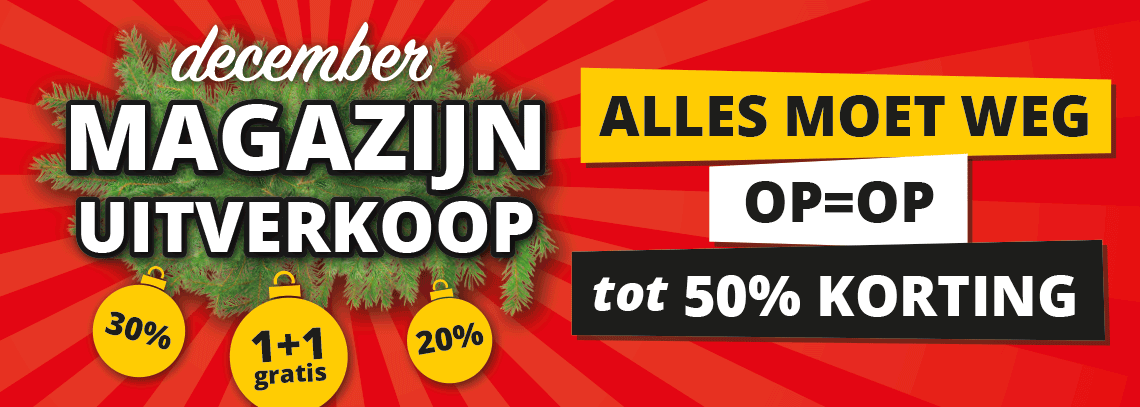 December Magazijnverkoop!